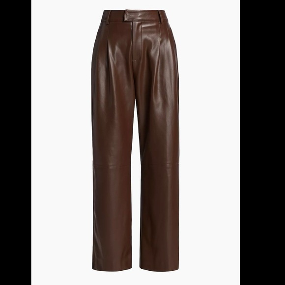 Line And Dot Faux Leather Halle Wide Leg Pants - Picture 1 of 11